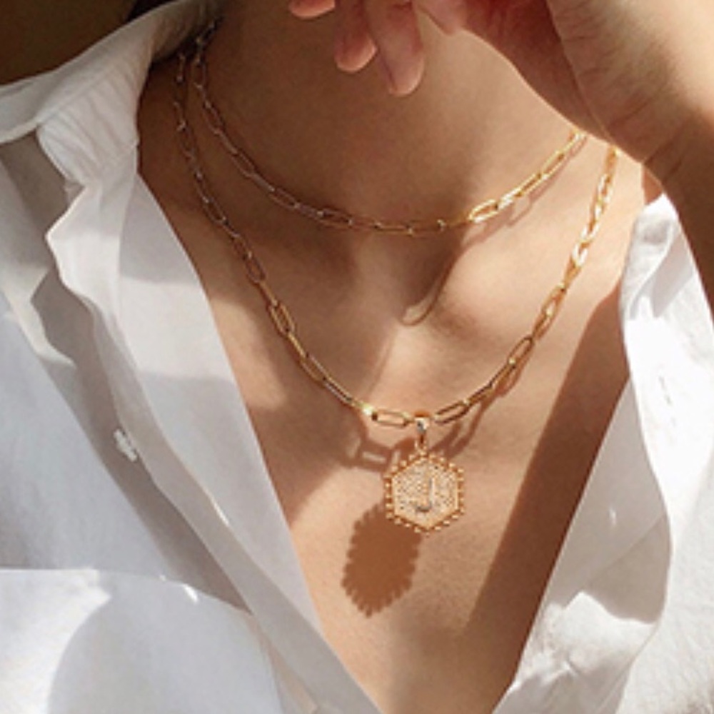 ::✨Delicate [GOLD] Layered Initial Necklace Set - Picture 12 of 12